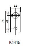 Mounting Bracket - 75mm x 32mm  with weld nut