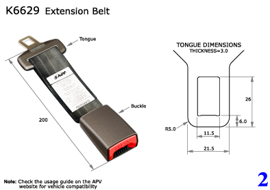 21MM TONGUE EXTENSION STRAP