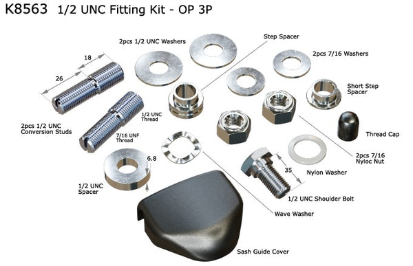 1/2"UNC FIT KIT 3 PIECE