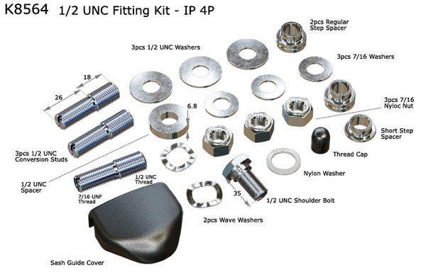 1/2"UNC FIT KIT 4 PIECE